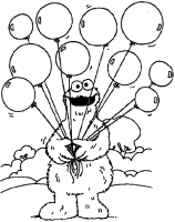 A coloring page of sesame street